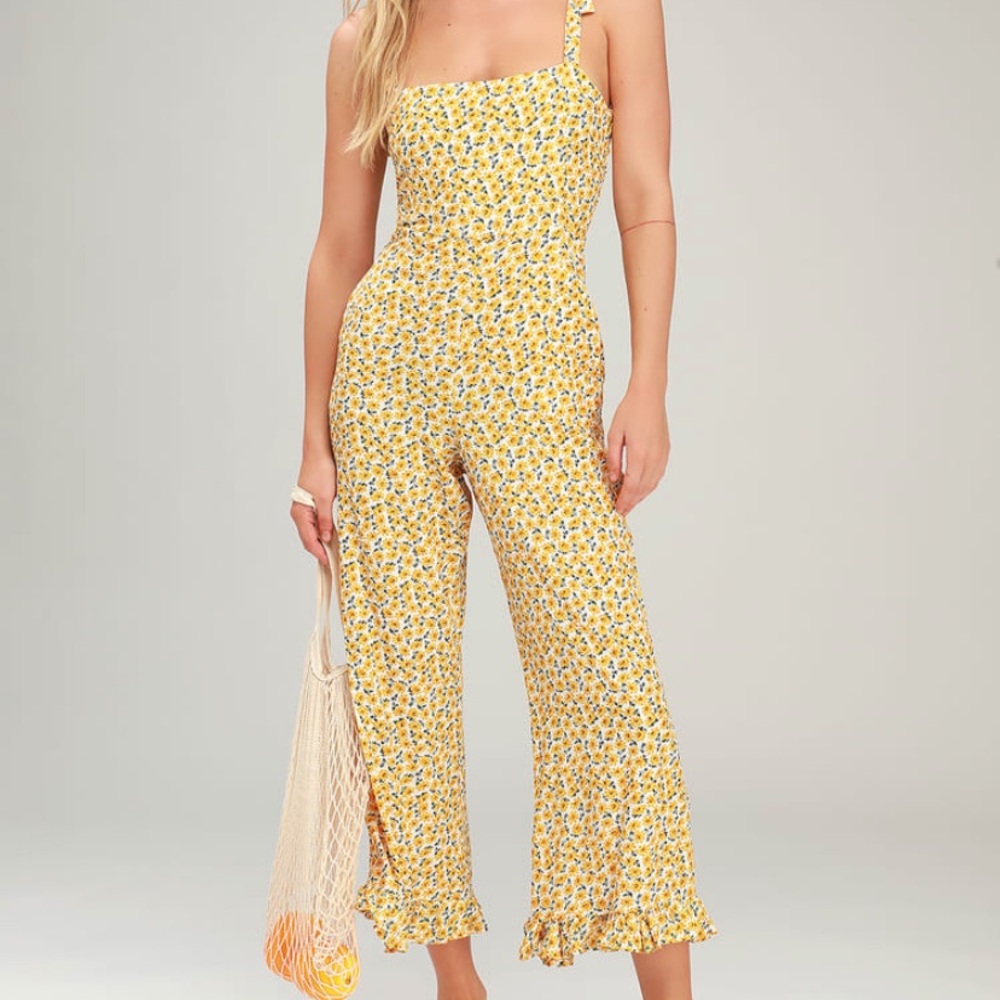 Faithfull Yellow Floral Frankie Jumpsuit